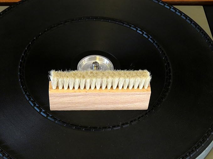 Wooden 3 Three Row Goat Hair Anti Static Record Cleaning Brush Cleaner