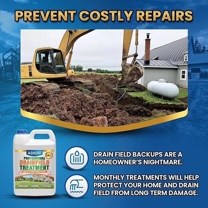 Enzyme Drain Field Cleaner and Treatment for Septic Tanks, Leach Fields and Pipes (Gallon (128oz))