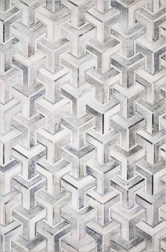 Loloi Maddox Collection MAD-05 Silver/Ivory 2'-6" x 7'-6" Runner Rug