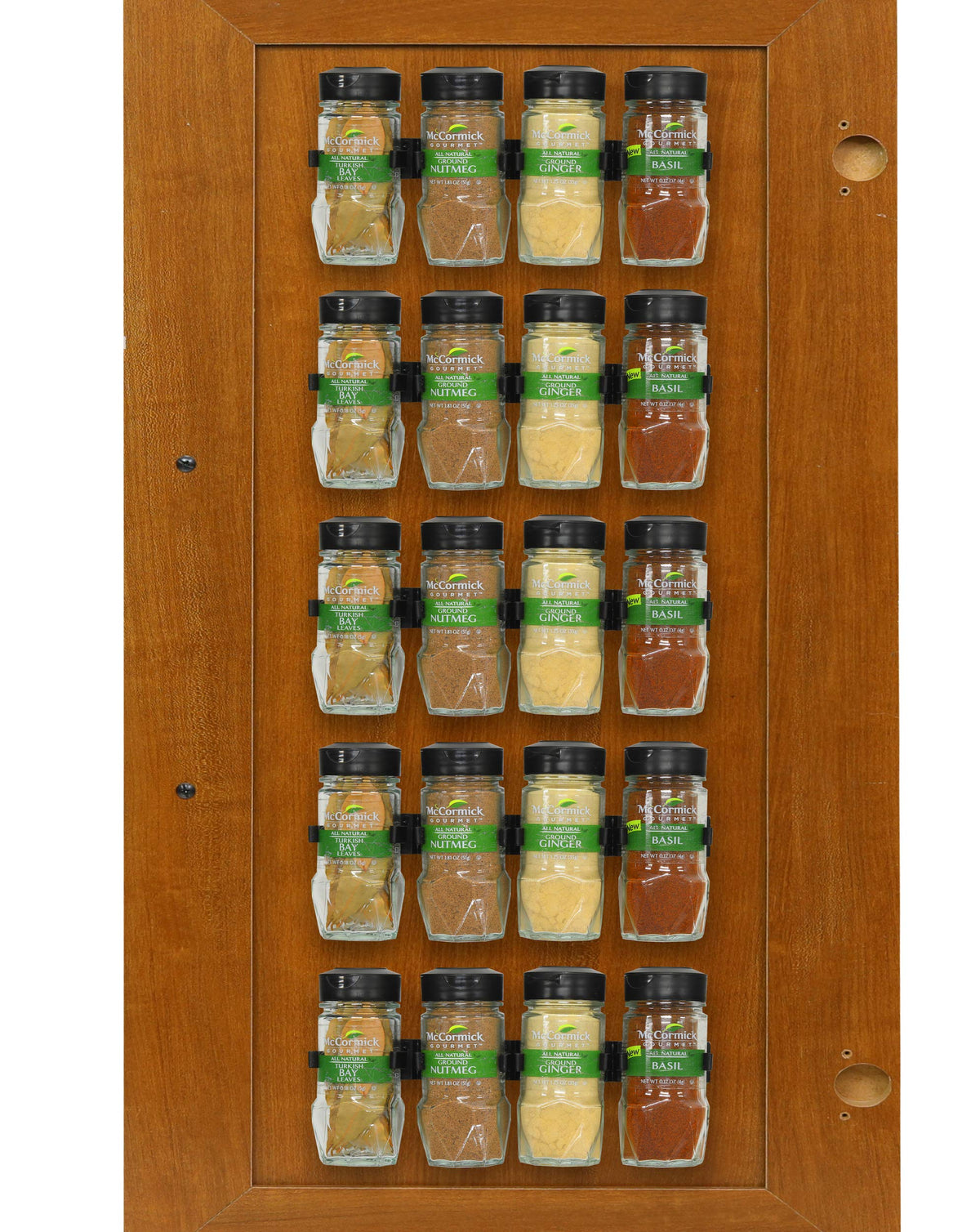 Simple Houseware Spice Gripper Organizer- 4 Strips, Holds 20 Jars - Image 1