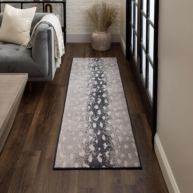 Mohawk Home Antelope Animal Print Gray 2' 1" x 5' Area Rug Perfect for Kitchen, Living Room, Dining Room