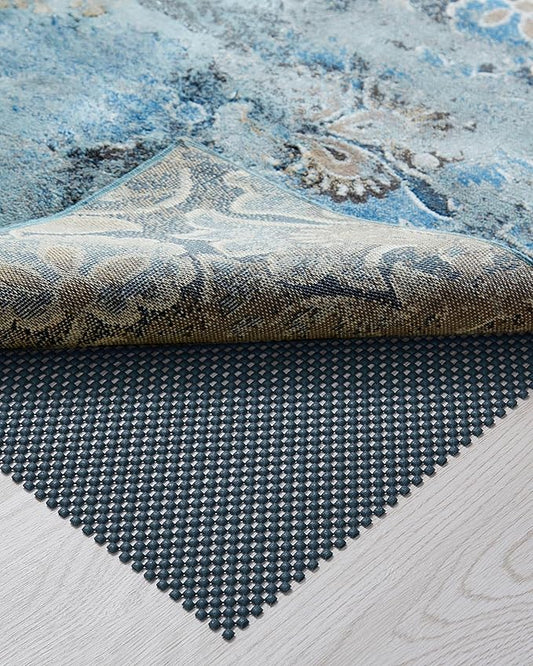 Veken 3x5 Ft Rug Pad Gripper for Hardwood Floors, Non Slip Dark Blue Rug Pads for Area Rugs, Thick Rug Grippers for Tile Floors, Under Carpet Anti Skid Mat, Keep Your Rugs Safe and in Place