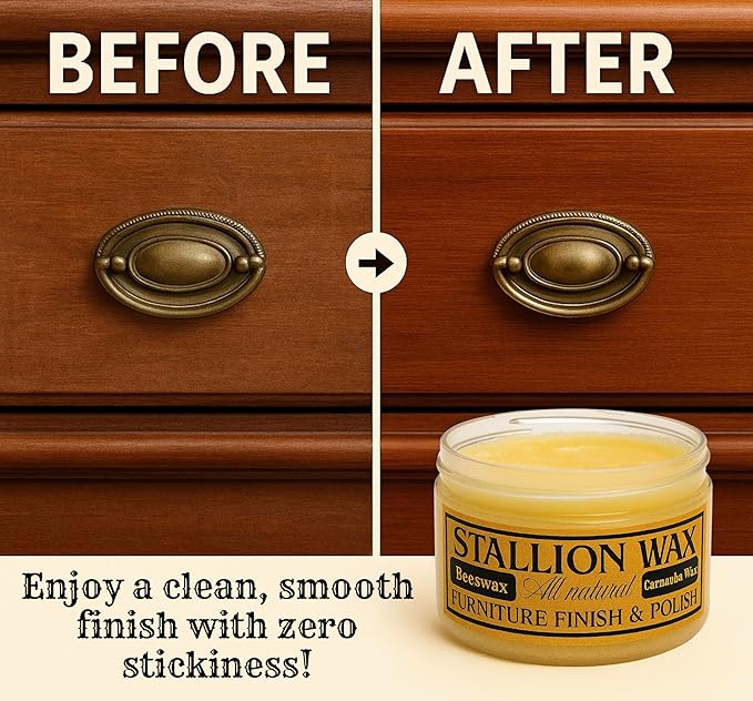 Premium Beeswax Wood Polish Conditioner – Finishing Wax - Protect, Restore and Waterproof Furniture, Cabinets & Antiques – Conditioning and Protective Finish for All Types and Colors