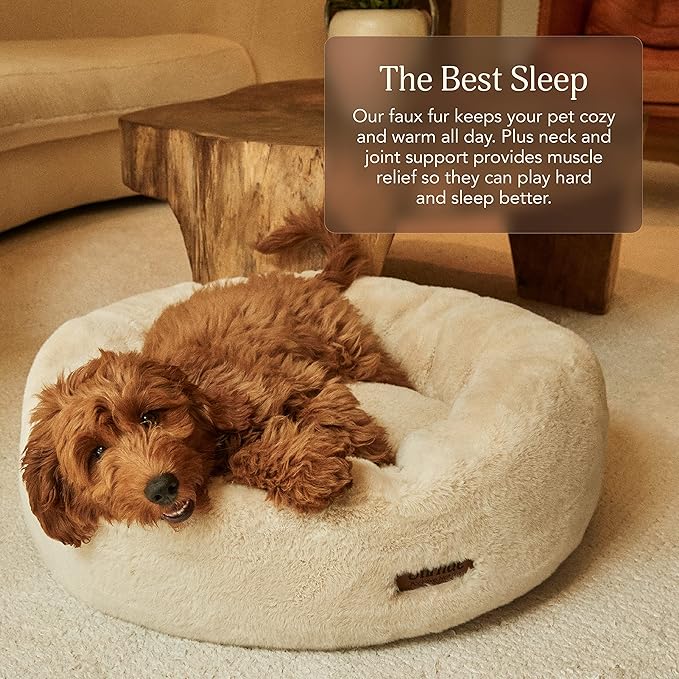 UnHide Floof Pet Bed - XL (40"x14") - Extra Soft Dog Bed - Removable Faux Fur Cover - Machine Washable - Helps Ease Pet Anxiety & Provides The Perfect Sleep, Charcoal Charlie