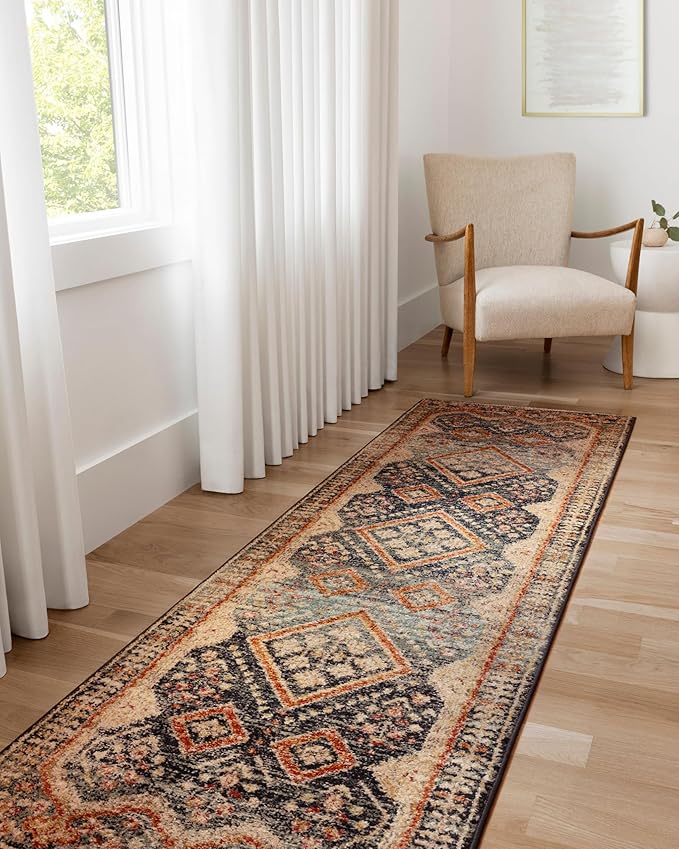 Loloi Jocelyn Collection JOC-05 Navy/Multi 5'-5" x 7'-6" .38" Thick Area Rug