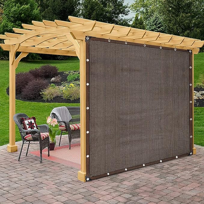 Fence Privacy Screen Balcony Sun Shade Cloth 9'9"x9'9" 80% Shade Fabric Outdoor Patio Screens Mesh Panels Apartments Railing Cover UV Protection for Backyard Garden Porch Deck