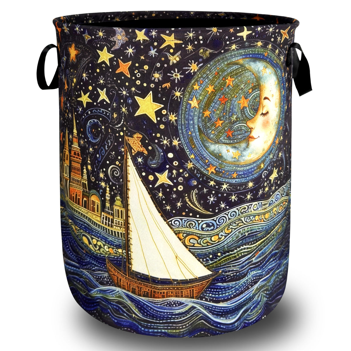 Moon Starry Sky Laundry Basket Oxford Cloth | Home Organization - Image 1