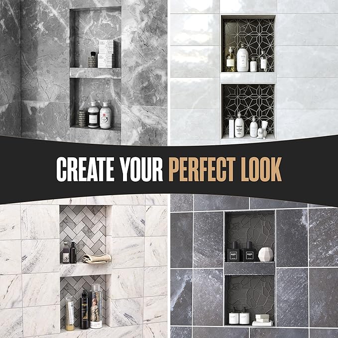 Houseables Shower Niche, Shower Niche Insert Tile Ready, Recessed Bathroom Storage, 12x28 (13x29), in Wall Shelf, Cubby Inserts, Recessed Shampoo Caddy, Inset Shelves, Built in Nook, Soap Box, Prefab