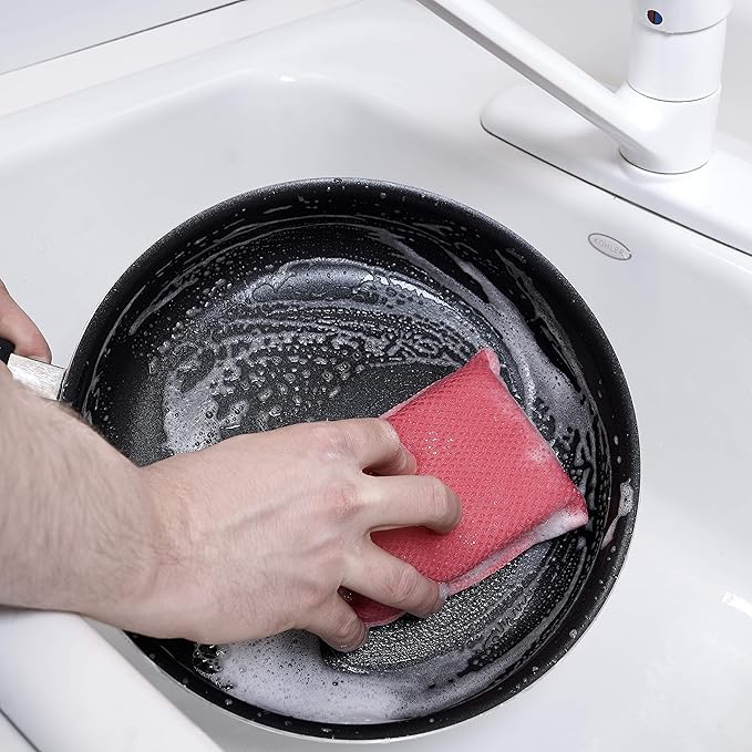 Microfiber Sponges for Dishes Kitchen Sponges Non-Scratch Sponge Dish Scrubber Heavy Duty Household Cleaning Sponges Multi-Purpose Cleaning Supplies Dish Sponge Kitchen Sponges Pack of 1