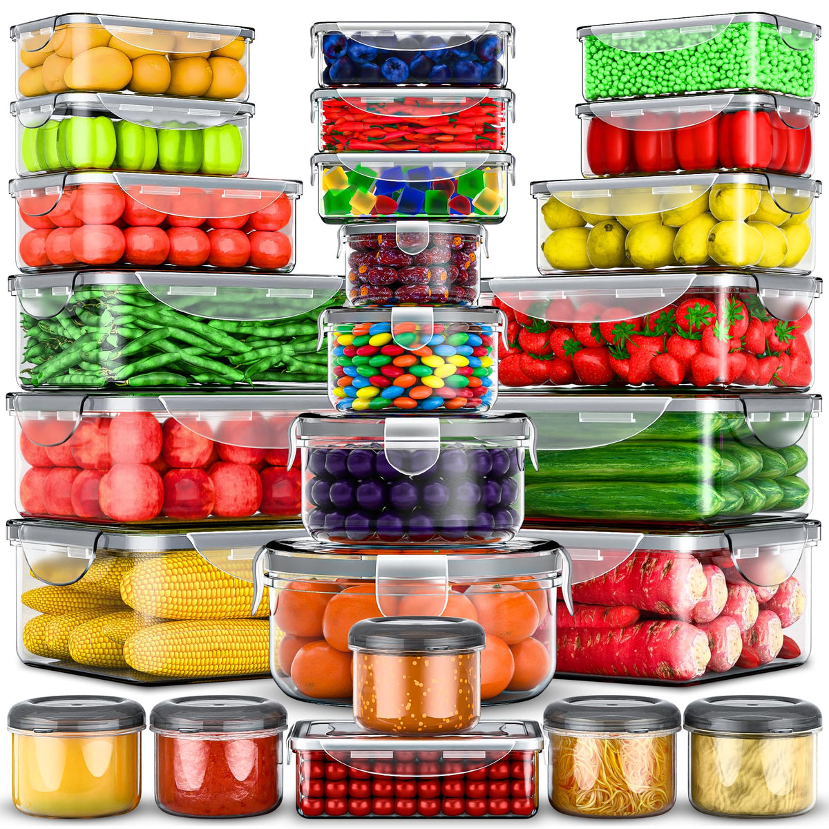 RockBerry 50 Pcs Large Food Storage Containers with Lids - Image 1