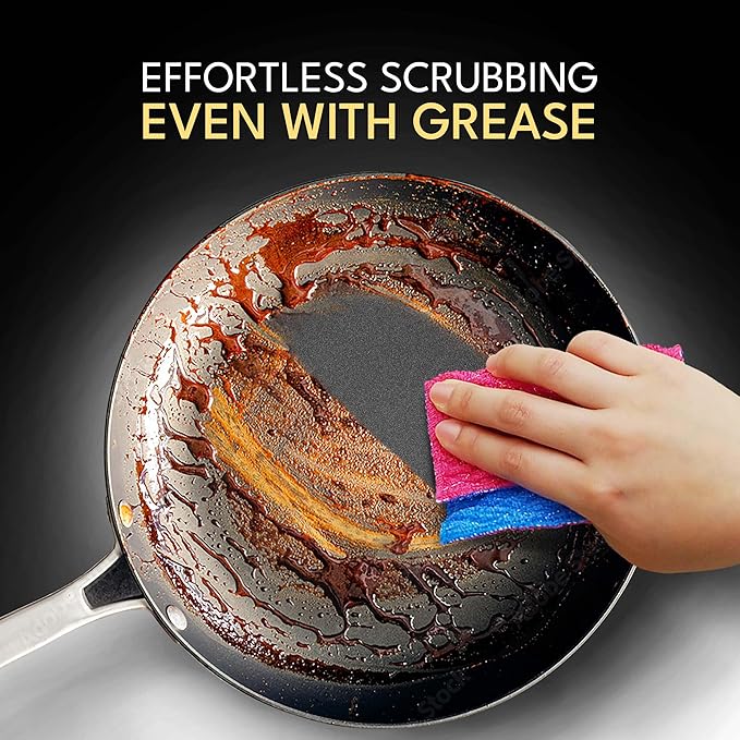 Durable Dish Cloth for Washing Dishes - Reusable Scouring Pad- Sponge Alternative for Non-Scratch Cleaning - for Dishes, Tiles, Floor and Other Surfaces - Pack of 3