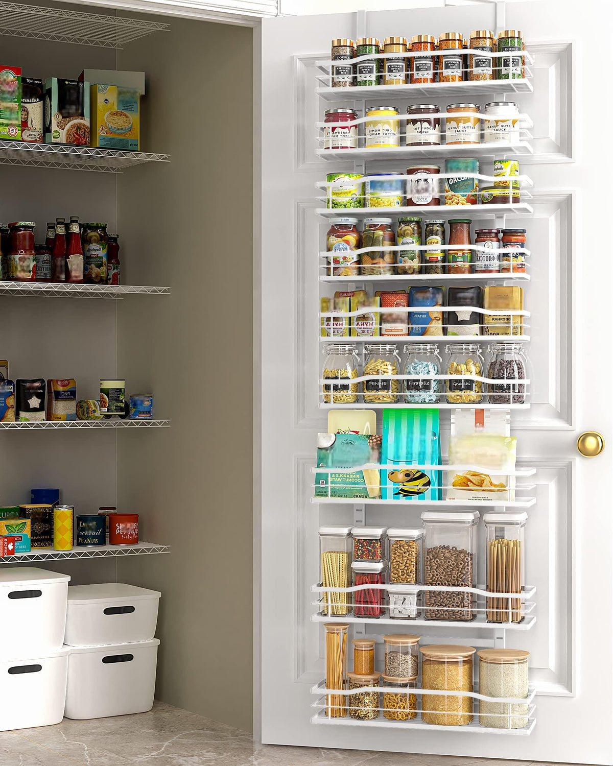 Moforoco White 9-Tier Over The Door Pantry Organizer, Pantry - Image 1