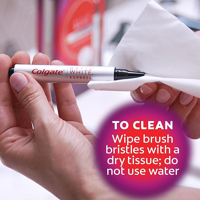 Colgate Optic White Express Teeth Whitening Pen with 35 Treatments, Enamel Safe, Designed for No Tooth Sensitivity, 0.08 oz (Pack of 2)