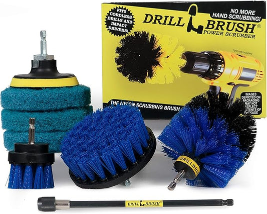 Drillbrush Cleaning Tools - Cordless Drill Accessories - Drill Brush Scrubber Attachments - Pool Cleaner - Home Cleaning Brushes - Kitchen Scrub Brush - Kitchen Cleaner Pads - Stove Brush - Counters