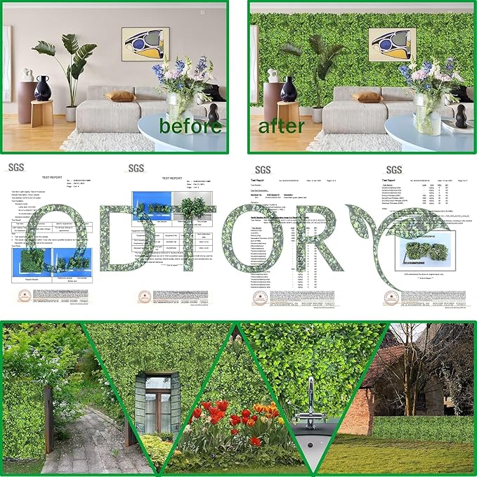 Artificial Plant Wall Roll: 5FT X 10FT (50 sqft) UV-Anti Ivy Privacy Fence Screen Faux Greenery Panels Backdrop Boxwood Ivy Vine Leaf Hedge for Indoor Outdoor Green Decor