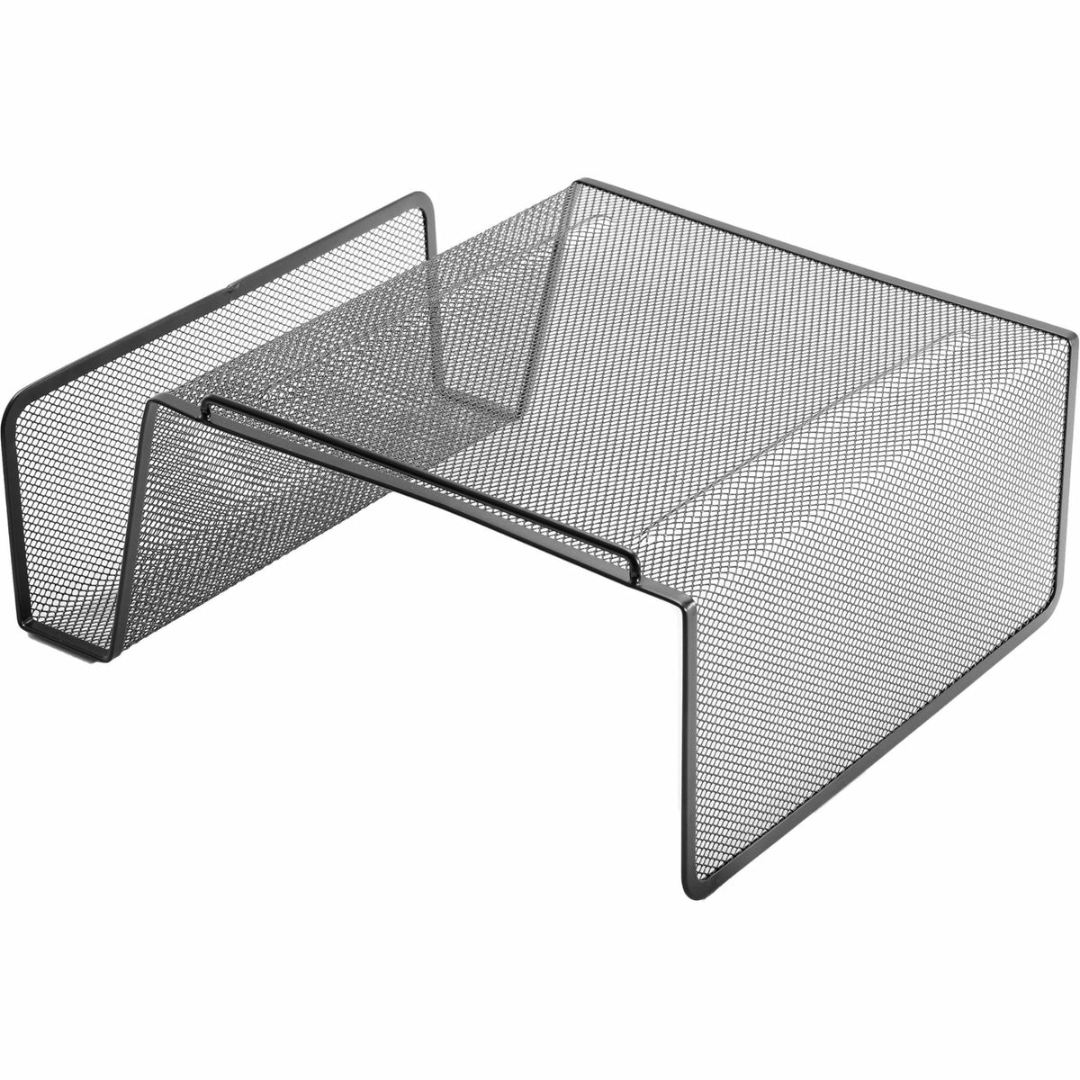 Lorell Mesh Steel Office Phone Stand for Desk, Angled - Image 1