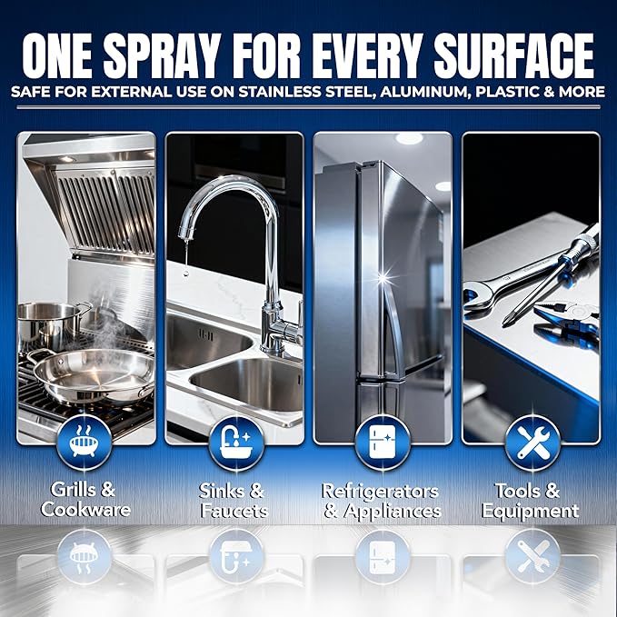 Sheila Shine 1 Gallon Stainless Steel Cleaner and Polish - Cleans, Polishes & Protects Kitchen Appliances, Refrigerators, Sinks, Ovens & Grills - Cleaner for Stainless Steel Appliances