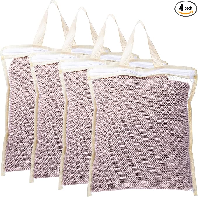 4Pcs Small Mesh Laundry Bags for Delicates Hanging Mini 12 x 10 Inches Durable Lingerie Bags for Washing Machine Wash Laundry Net Bag for Lingerie Underwear Socks Baby Clothes Travel 32x27cm
