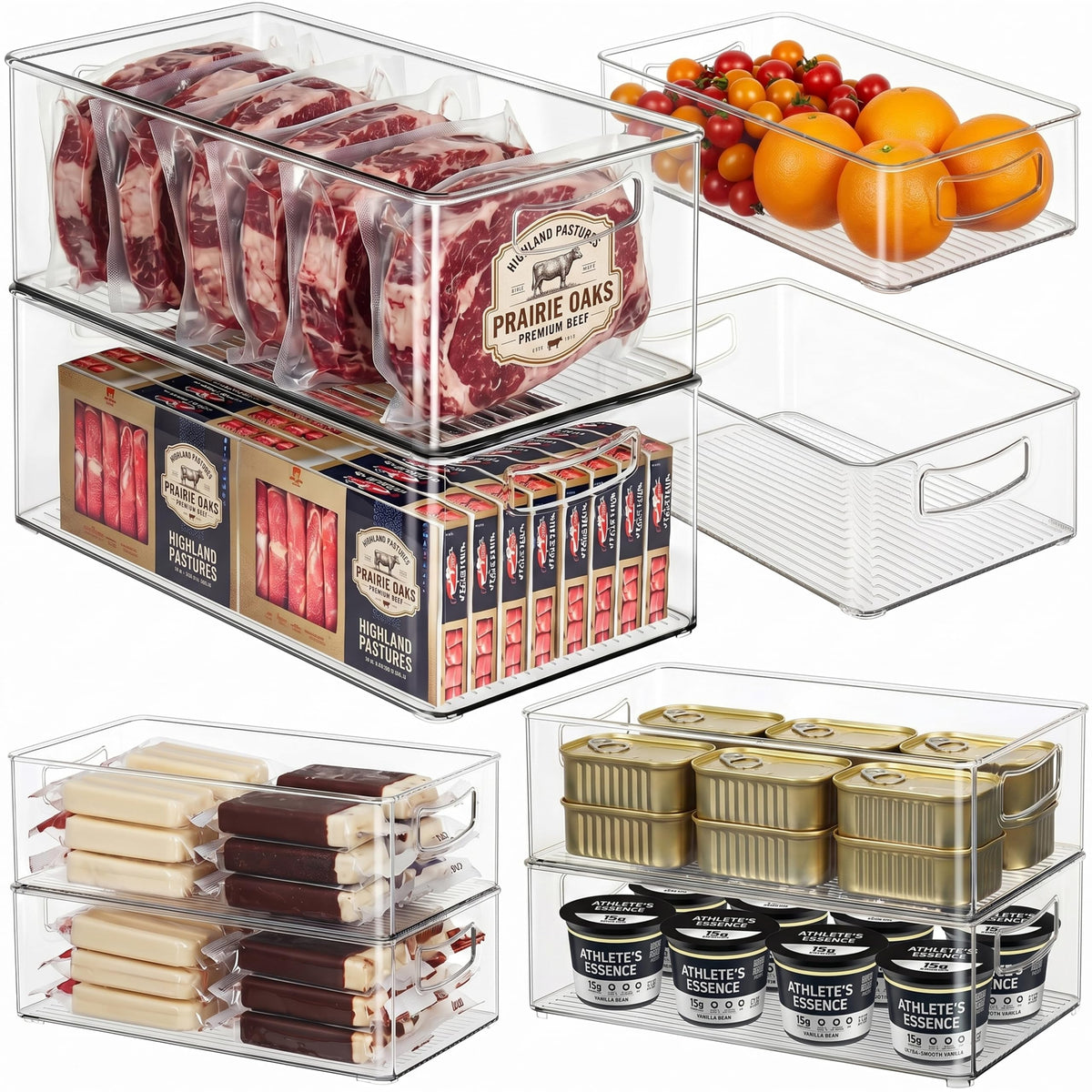 8 Pack Freezer Organizer Bins,Stackable - Image 1