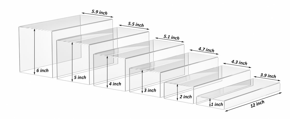 Sezanrpt Clear Riser Display Shelf 3pcs, Desktop Rec | All Products - Image 8