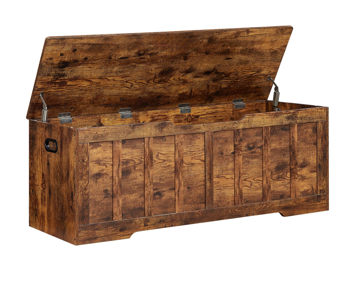 51.2"Storage Chest Extra Large,Wooden storage bench(Rustic Brown) - Image 1