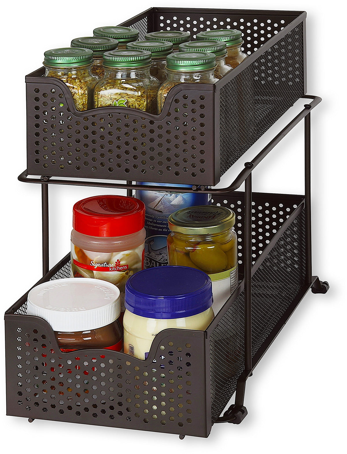 Simple Houseware 2 Tier Sliding Cabinet Basket Organ | All Products - Image 1