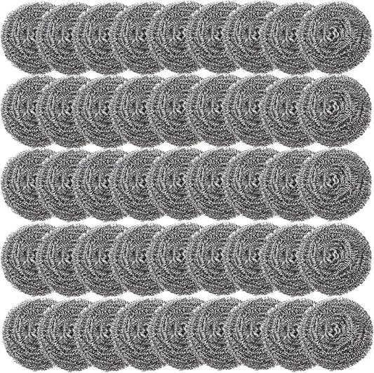 48 Pack Stainless Steel Scourers Sponges,Steel Wool scrubbers for stoves, pots, Cooker Hoods, etc. That are Difficult to Clean (48 Pack-Small 10 gram)