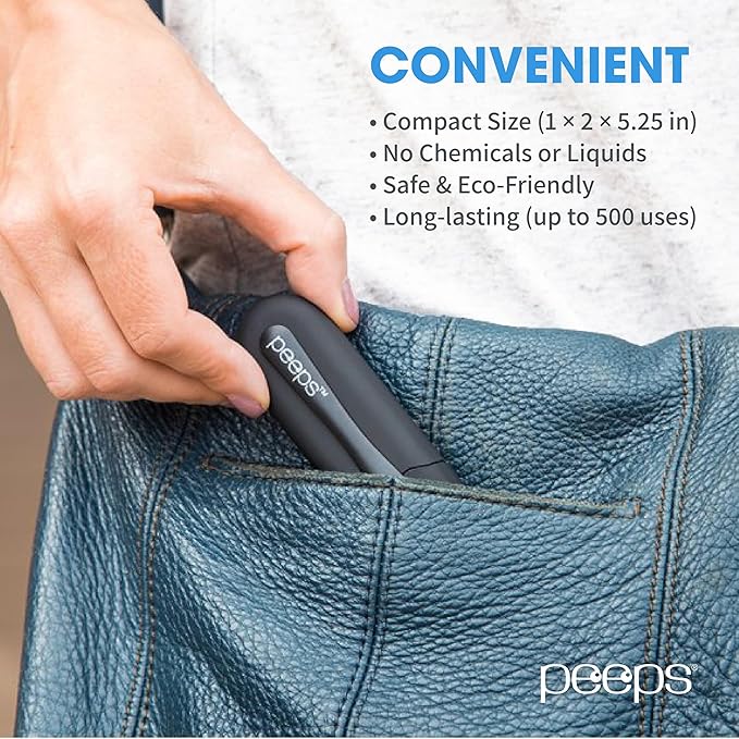CarbonKlean Peeps Glasses Cleaner - for Eyeglasses, Reading Glasses, and More - Lens Cleaner with Carbon Microfiber Tech - Injected White - 3 Count