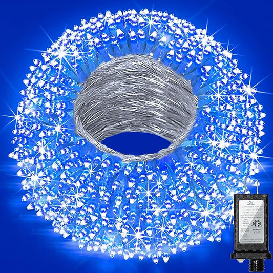 470ft Outdoor Christmas Lights, 1500 LED Super Long String Lights 12 Modes & Timer Memory, Dimmable Outsite Waterproof Light Strings for Xmas Tree Garden Wedding Party Holiday Decorations Blue