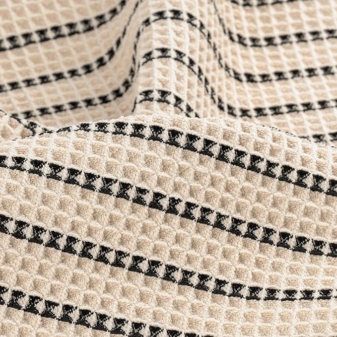 POLYTE 430 GSM Microfiber Oversize Quick Dry Lint Free Bath Towel, 60 x 30 in, 4 Pack (Waffle Weave)