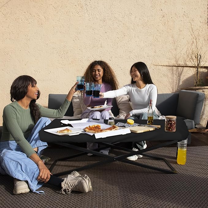 Covers & All Rectangle Table Top Cover, 12 Oz Waterproof UV & Weather Resistant Patio Table Cover, Outdoor Table Cover for Patio Furniture (100" L x 50" W x 5" H, Black)