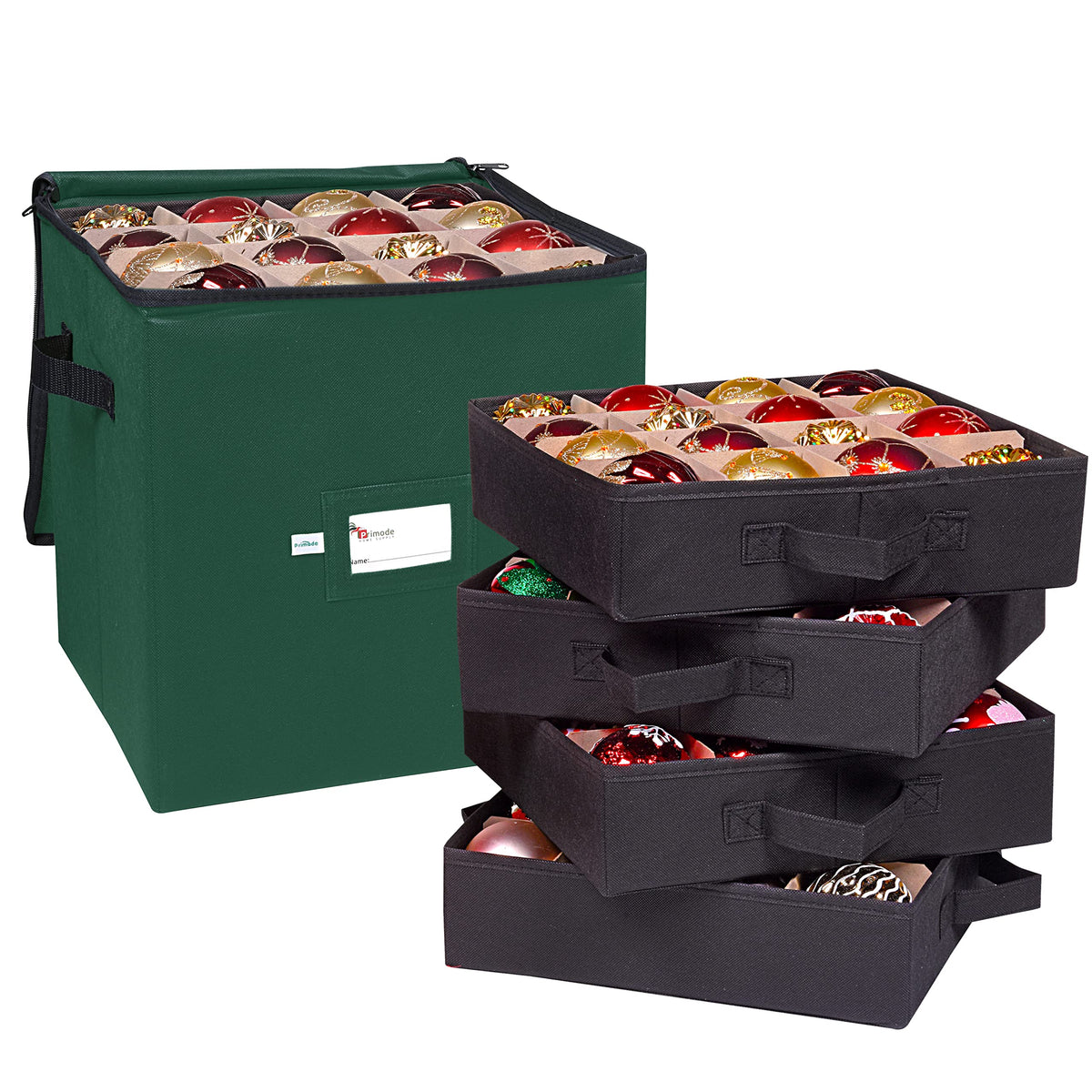 Christmas Ornament Storage Box, 4 Individual Trays Xmas - Image 1