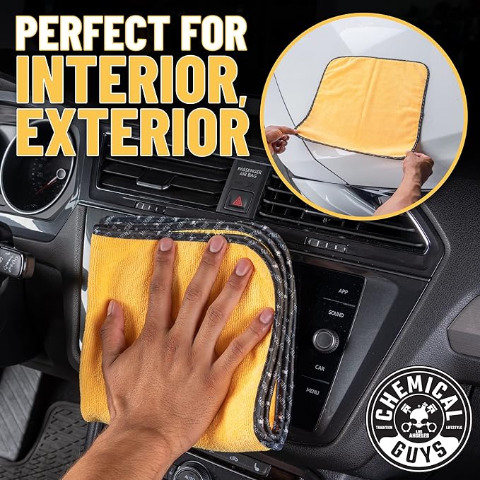 Chemical Guys Premium Microfiber Towels (16 Inch x 16 Inch) (Pack of 12) and Chenille Premium Scratch-Free Microfiber Wash Mitt
