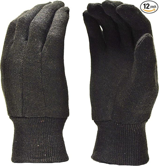 G & F Products Heavy Duty Cotton Jersey Work Gloves, Knit Wrist, Clute Cut, Durable, Comfortable, Multipurpose for Cleaning, Material Handling, Landscaping, Shoveling and All-Day Use, Large 12 Pair