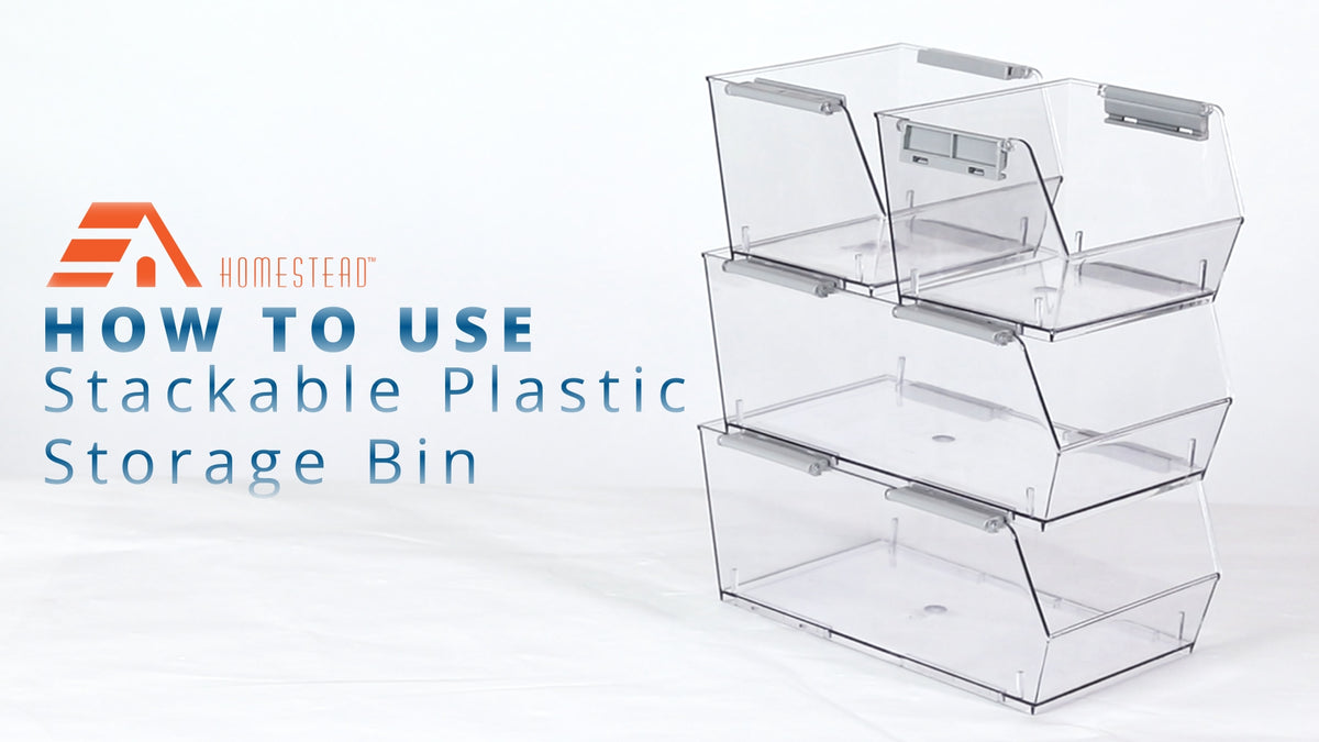 HOMESTEAD Set of 4 Stackable Storage Bins, 2 Large + 2 - Image 8