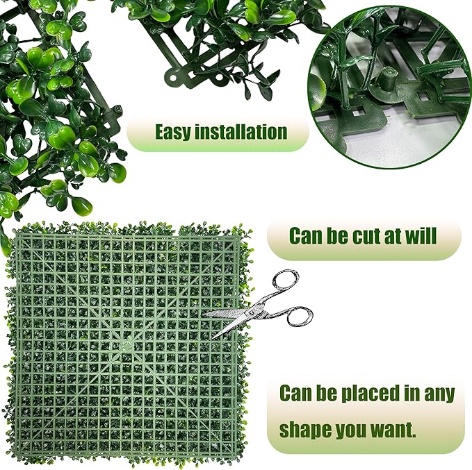 Artificial Boxwood Roll Panels,140"x 40"(39.2 SQFT) UV-Anti Faux Ivy Leaves Grass Wall for Patio Balcony Privacy, Garden, Backyard Greenery Wall Backdrop and Fence Decor