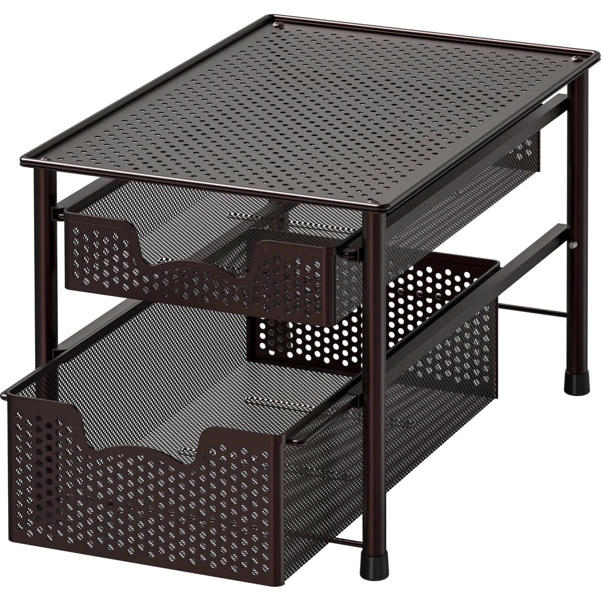 Simple Houseware Stackable 2 Tier Sliding Basket Organizer - Image 1