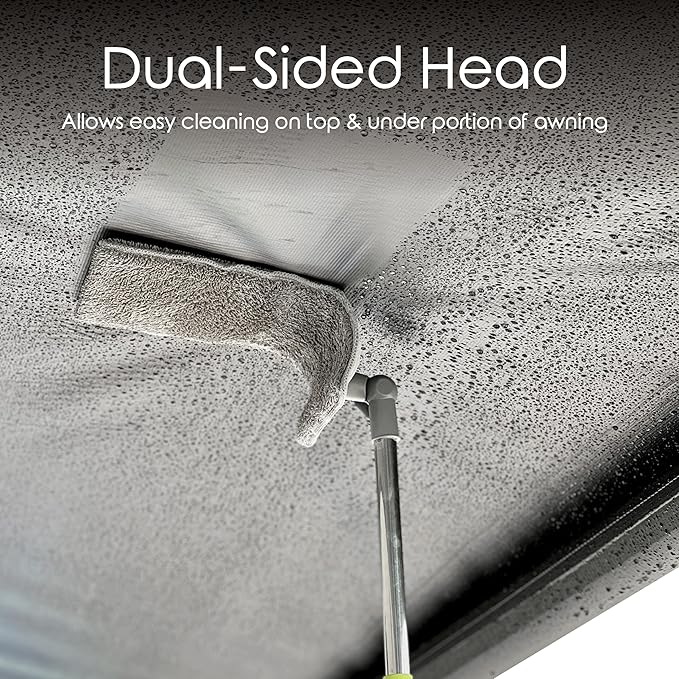 Easy Squeegee Customized Professional RV and Home Awning mop Rotating and Lockable Head, extendable Pole with Dual Sided mop pad, Reusable Awning mop pad, Machine Washable