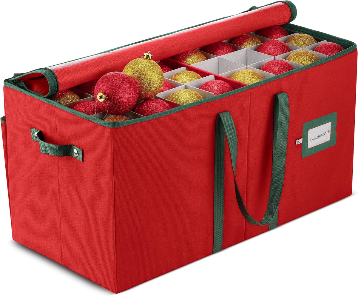 ZOBER Large Christmas Ornament Storage Box - Stores 128 3" - Image 1
