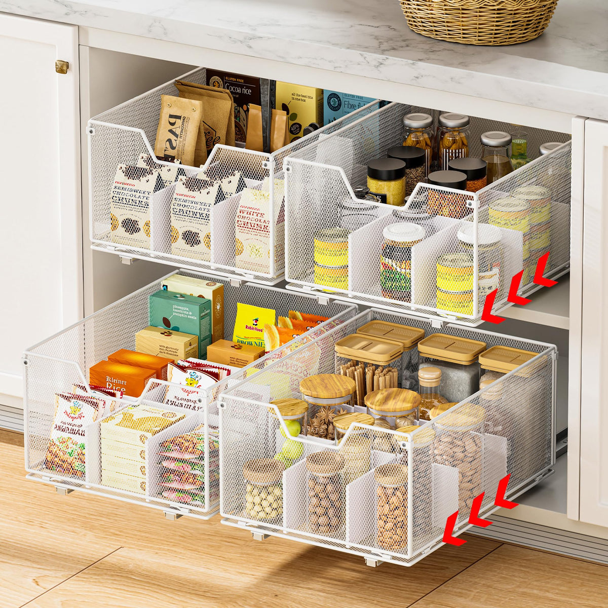 2 Pack Pull out Cabinet Organizer,Slide out Pantry S | All Products - Image 1