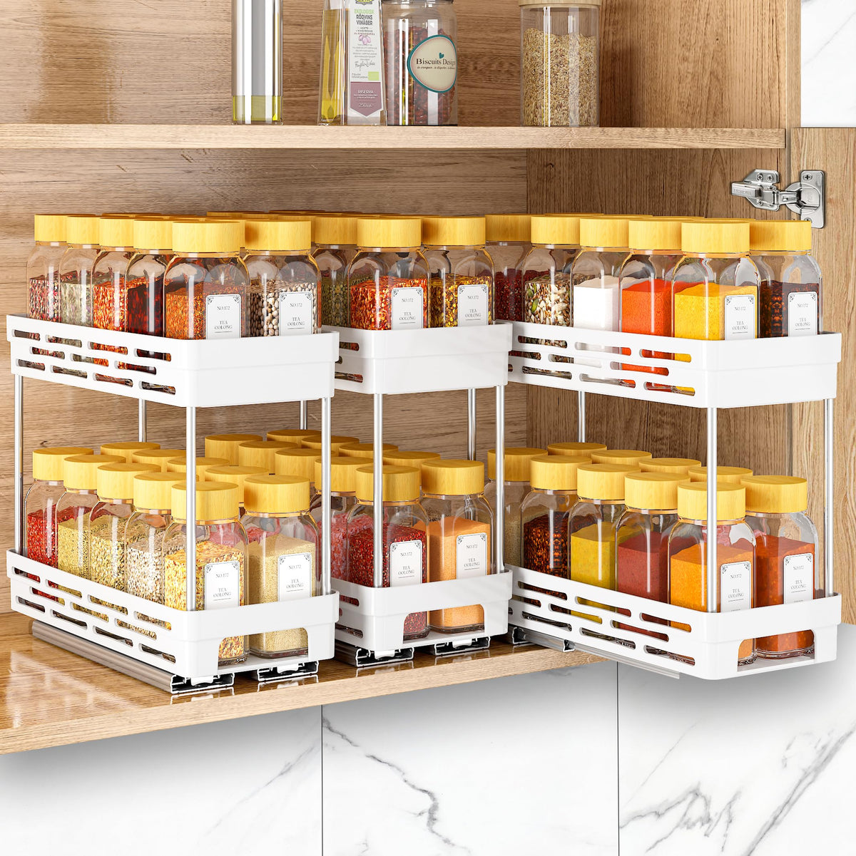 Pull Out Spice Rack Organizer for Cabinet, 3 Packs S | All Products - Image 1