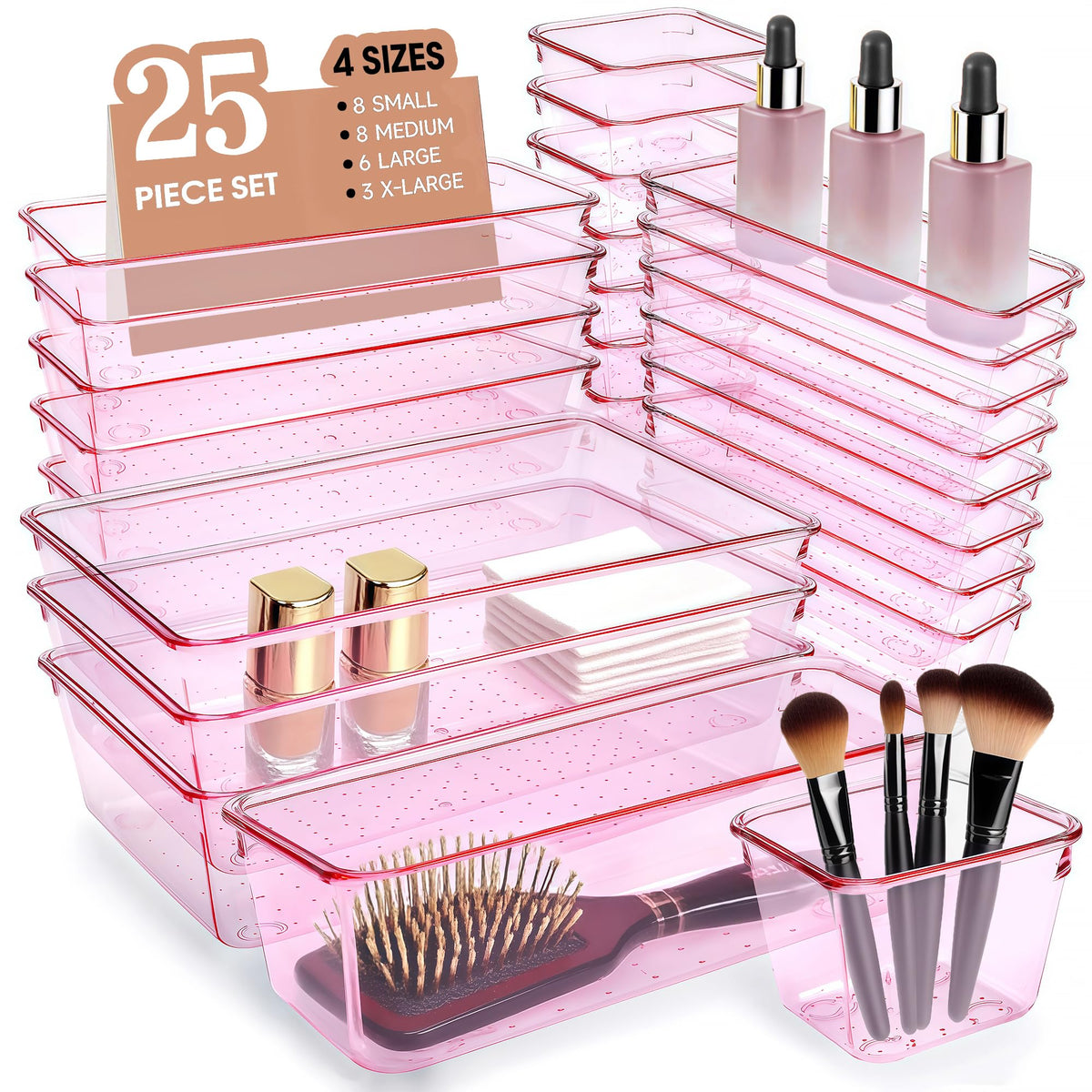 Kitchen Desk Drawer Organizers Storage for Office, Small Acrylic - Image 1