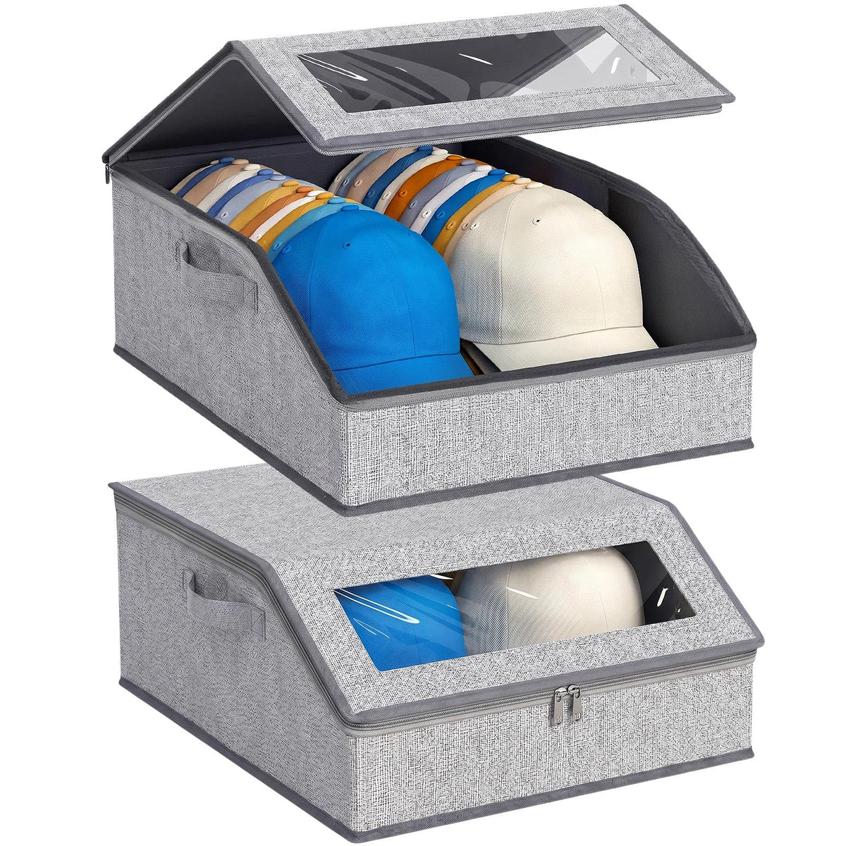 2 Pack Hat Organizer for Baseball Caps, Stackable Hat - Image 1