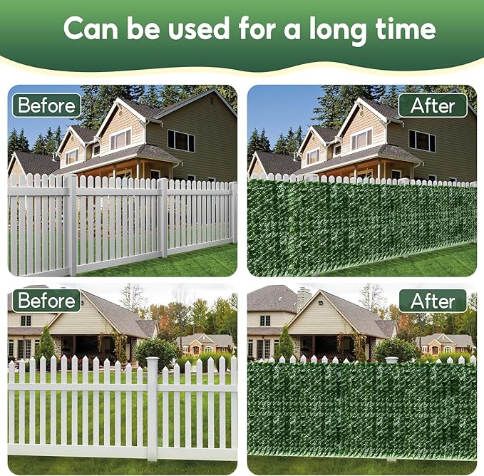Artificial Ivy Privacy Fence Screen, 120x40 inch Faux Hedge Fence Panel Greenery Vines, Balcony Privacy Screen Decoration for Patio, Balcony, Wall, Backyard Indoor Outdoor