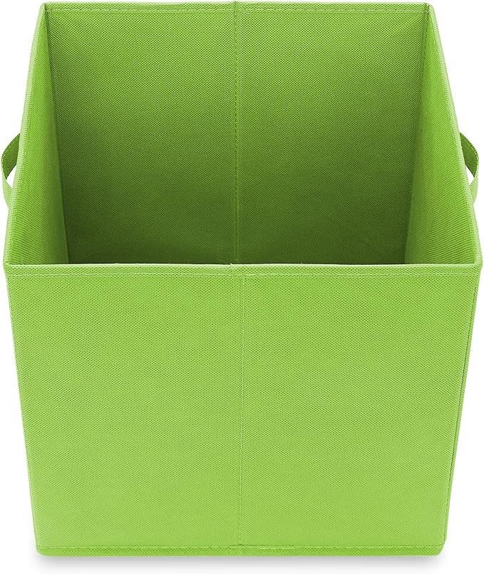 Casafield Set of 6 Collapsible Fabric Cube Storage Bins, Lime Green - 13" Foldable Cloth Baskets for Shelves, Cubby Organizers & More