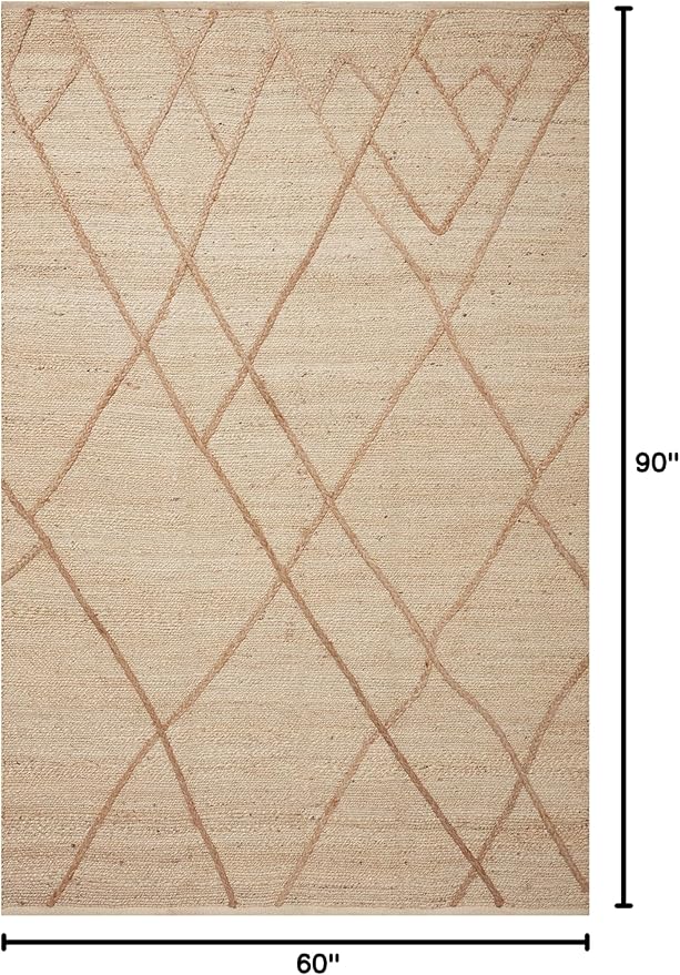 Loloi Bodhi Collection BOD-01 Ivory/Natural 5'-0" x 7'-6" Area Rug