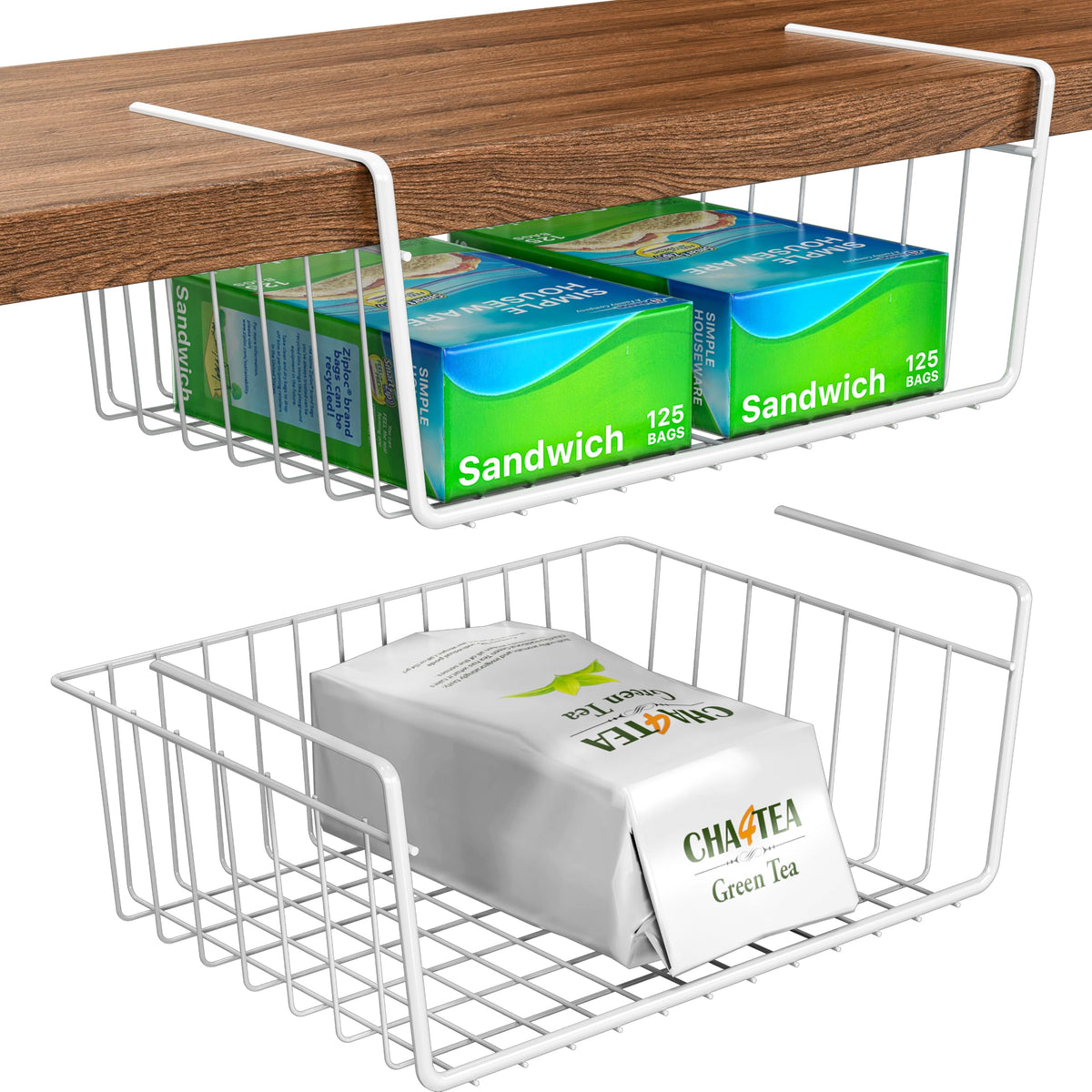 Simple Houseware 2-Pack Under Shelf Wire Metal Baske | All Products - Image 1