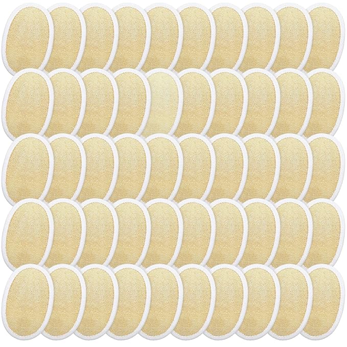 50 Pieces Exfoliating Loofah Pad Body Scrubber Bath Shower Loofah Sponge Pad Natural Exfoliating Scrubber Luffa Brush Close to Skin for Men Women Shower Bath and Spa