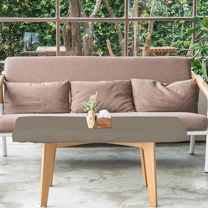 Covers & All Rectangle Table Top Cover, 12 Oz Waterproof UV & Weather Resistant Patio Table Cover, Outdoor Table Cover for Patio Furniture (60" L x 35" W x 5" H, Beige)