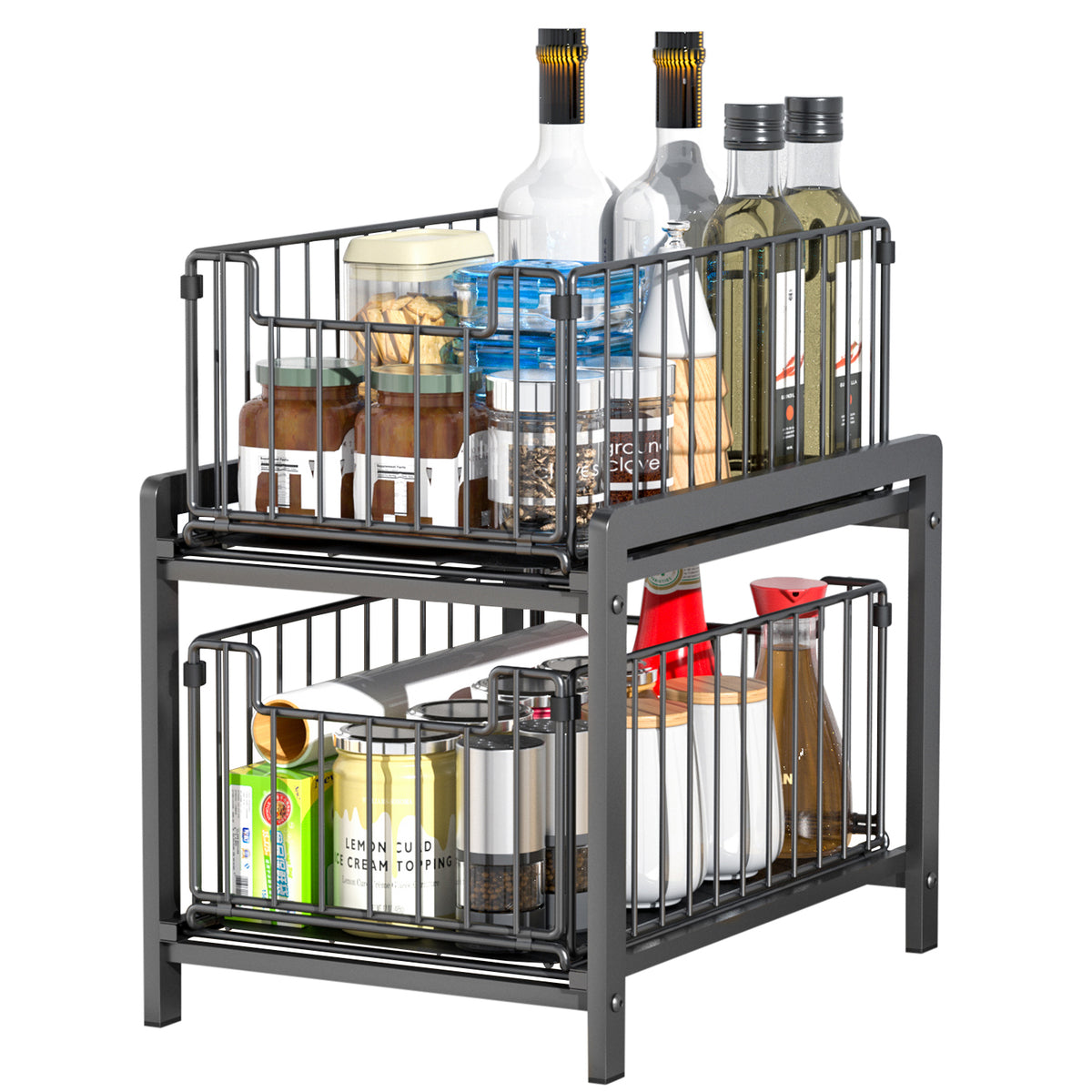 2-Tier Pull Out Cabinet Organizer, Slide Out Under Sink Organizer - Image 8